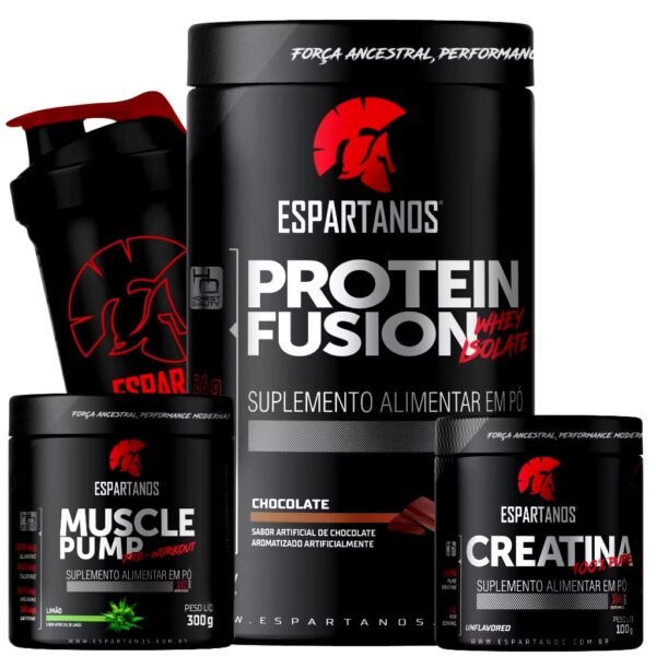 Kit Whey Protein Isolado Fusion + Pré-Treino Muscle Pump + Creatina Pura + Coqueteleira de Brinde - Imagem 2