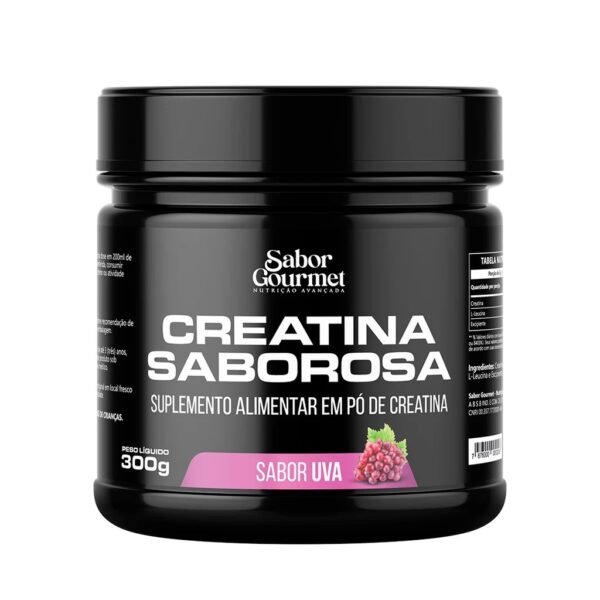 Creatina Saborosa Gourmet 300 Gramas  Sabor Uva Sabor Gourmet
